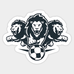 Three Lions chasing Soccer ball Sticker